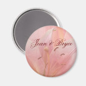 Rosa Tiger Lily Hochzeitmagnet Magnet (Vorderseite/Rückseite)