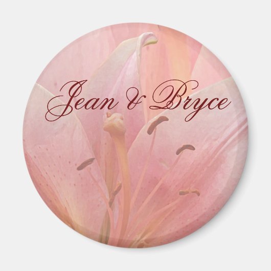 Rosa Tiger Lily Hochzeitmagnet Magnet (Vorne)