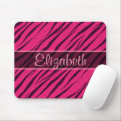 Rosa Tiger Stripes Haut-Muster personifizieren Mousepad (Mit Mouse)