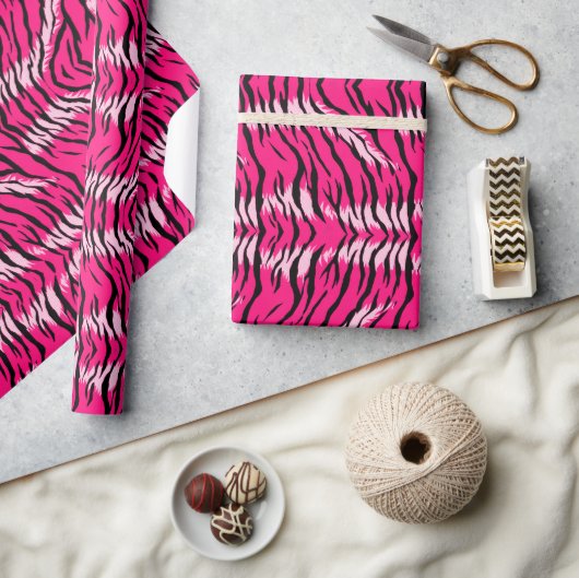 Rosa Tiger-Tierhaut-Musterdesign  Geschenkpapier (Kunsthandwerk)