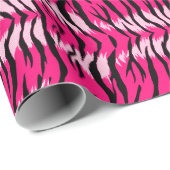 Rosa Tiger-Tierhaut-Musterdesign  Geschenkpapier (Rolleneckpunkt)