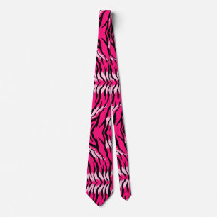 Rosa Tiger-Tierhaut-Musterdesign  Krawatte