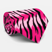Rosa Tiger-Tierhaut-Musterdesign Krawatte (Gerollt)