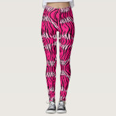 Rosa Tiger-Tierhaut-Musterdesign Leggings (Vorderseite)