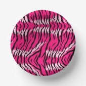 Rosa Tiger-Tierhaut-Musterdesign Pappteller (Vorderseite)