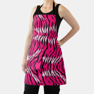 Rosa Tiger-Tierhaut-Musterdesign Schürze