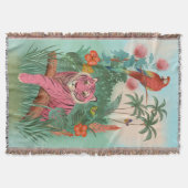 Rosa Tiger und tropischer Parrot-Dschungel | Decke (Vorderseite)