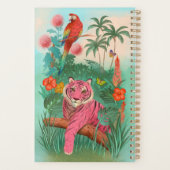 Rosa Tiger und tropischer Parrot-Dschungel Planer (Rückseite)
