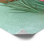 Rosa Tiger und tropischer Parrot-Dschungel Poster (Ecke)