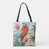 Rosa Tiger und tropischer Parrot-Dschungel Tasche (Rückseite)
