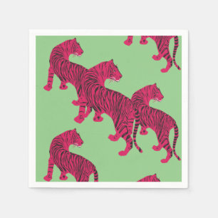 Rosa Tiger, Wildkatze Serviette