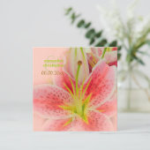 Rosa Tigerlilie/Hochzeit Einladungen (Stehend Vorderseite)