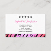 Rosa Tigermuster Stilvolles Elegant Visitenkarte (Rückseite)