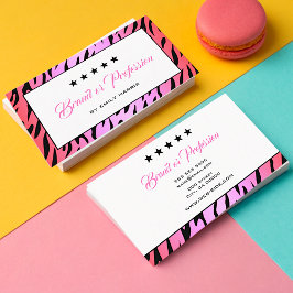 Rosa Tigermuster Stilvolles Elegant Visitenkarte