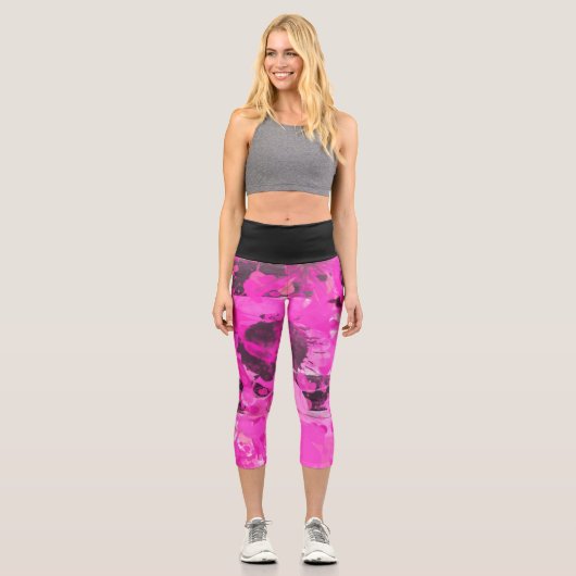 Rosa Tinte Capri Leggings (Vorderseite)