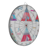 Rosa Tipi Dartscheibe (Vorderseite Links)