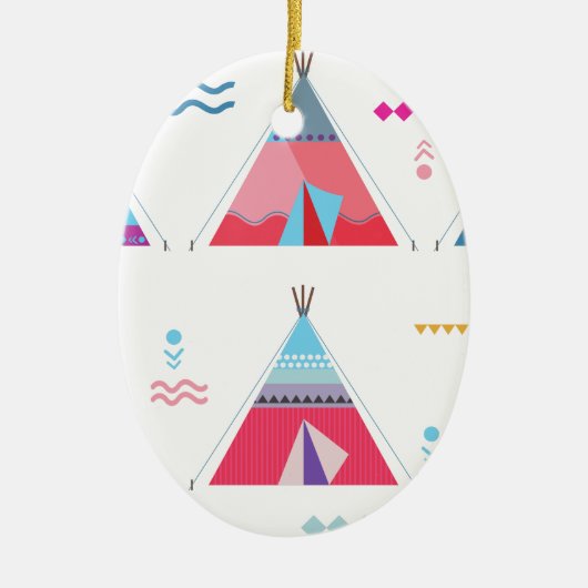 Rosa Tipi Keramik Ornament (Vorne)