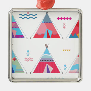 Rosa Tipi Ornament Aus Metall