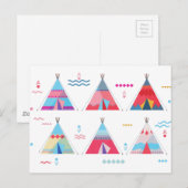 Rosa Tipi Postkarte (Vorne/Hinten)