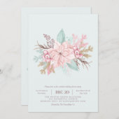 Rosa Tis Die einladende Saison Mint Holiday Dinner Einladung (Vorne/Hinten)