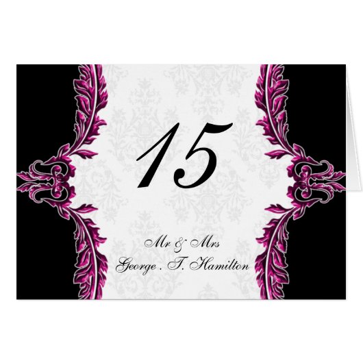 rosa Tischkarte (Vorderseite (Horizontal))