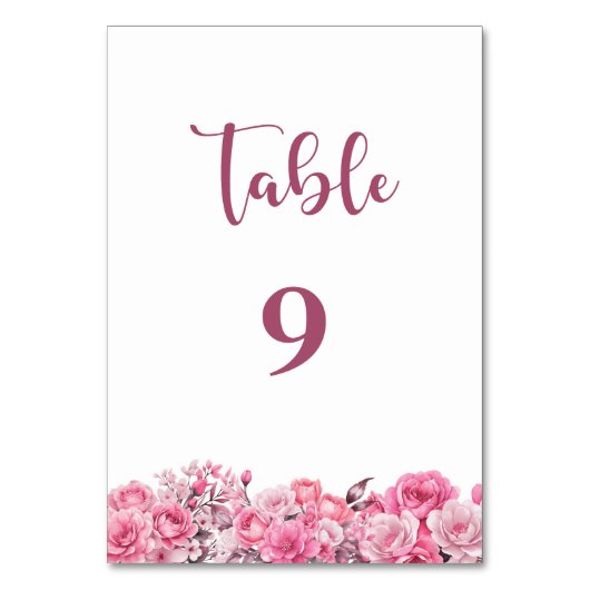 Rosa Tischnummer (Vorderseite)