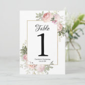 Rosa Tischnummer (Stehend Vorderseite)