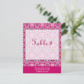 Rosa Tischnummer Postkarte (Stehend Vorderseite)