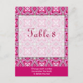 Rosa Tischnummer Postkarte (Vorderseite)