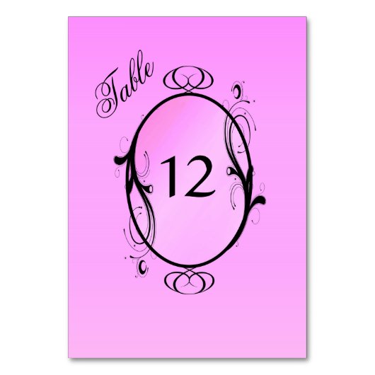 Rosa Tischnummern (Rückseite)