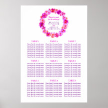Rosa Tischplaner für Hochzeiten 1-9 Tische