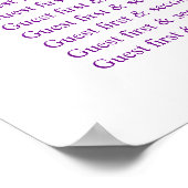 Rosa Tischplaner für Hochzeiten 1-9 Tische Poster (Ecke)