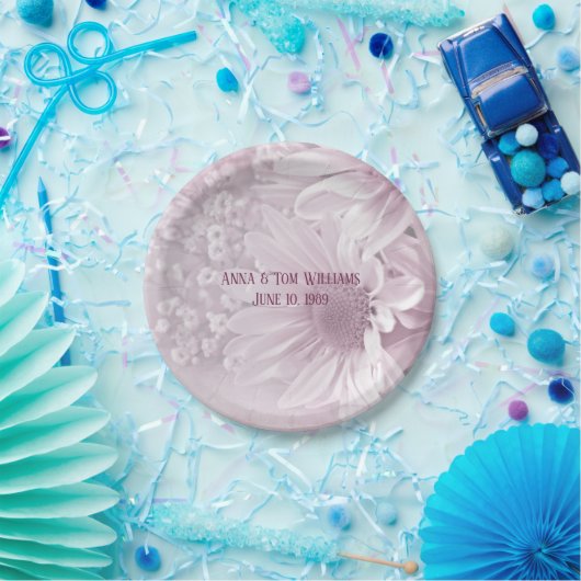 Rosa Tischtennisbrot zum Jubiläum Party Pappteller (Party)