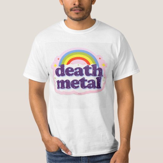 Rosa Todesmetallregenbogen-T - Shirt (Vorderseite)