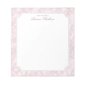 Rosa Toile-Blumen-Notizblock Notizblock (Vorderseite)