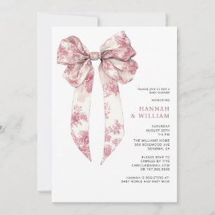 Rosa Toile Coquette-Band Mädchen-Baby-Party Einladung