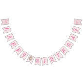 Rosa Toile Coquette Bow Birthday Girl Wimpelkette (Alle)