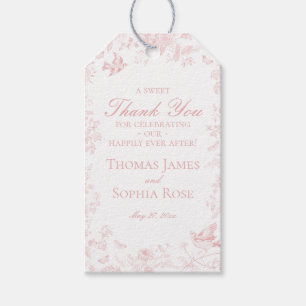 Rosa Toile De Jouy Blumen Hochzeitsgeschenke Geschenkanhänger