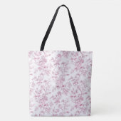 Rosa Toile De Jouy Blumenmuster Tasche (Vorderseite)