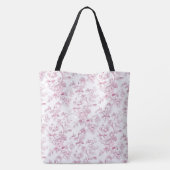 Rosa Toile De Jouy Blumenmuster Tasche (Rückseite)
