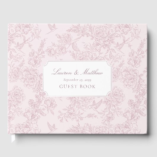 Rosa Toile Hochzeitsgästebuch Gästebuch (Vorderseite)