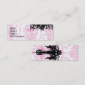 Rosa Toile Leuchter-Visitenkarte Paulette Paris Mini Visitenkarte (Vorne/Hinten)