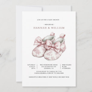 Rosa Toile Mädchen Baby Shower Einladung