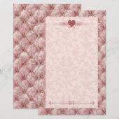 Rosa Toile-Tufted-Samt-Romantik-Papeterie Briefpapier (Vorne/Hinten)
