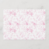 Rosa Toile Vintages florales Brautparty Rezept Begleitkarte (Rückseite)