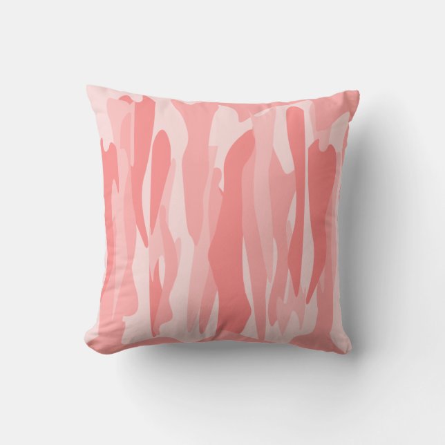 Rosa Ton Abstract Tarnung  Kissen (Vorderseite)