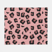 Rosa Ton Leopard Nahtloses Muster Fleecedecke (Vorderseite (Horizontal))