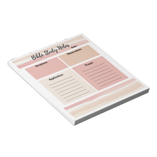 Rosa Töne Bibelstudien-Notizblock Notizblock (angewinkelt)
