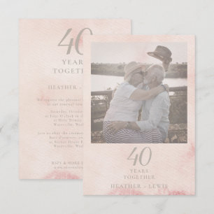 Rosa Töne Couple Foto zum Hochzeitstag Einladung