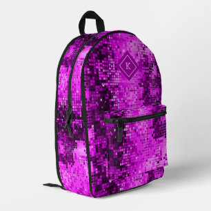 Rosa Töne Disco spiegelt das Muster des Glitzer wi Bedruckter Rucksack